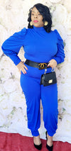 BLAZIN BLUE LONG SLEEVE TURTLENECK PANTS SET