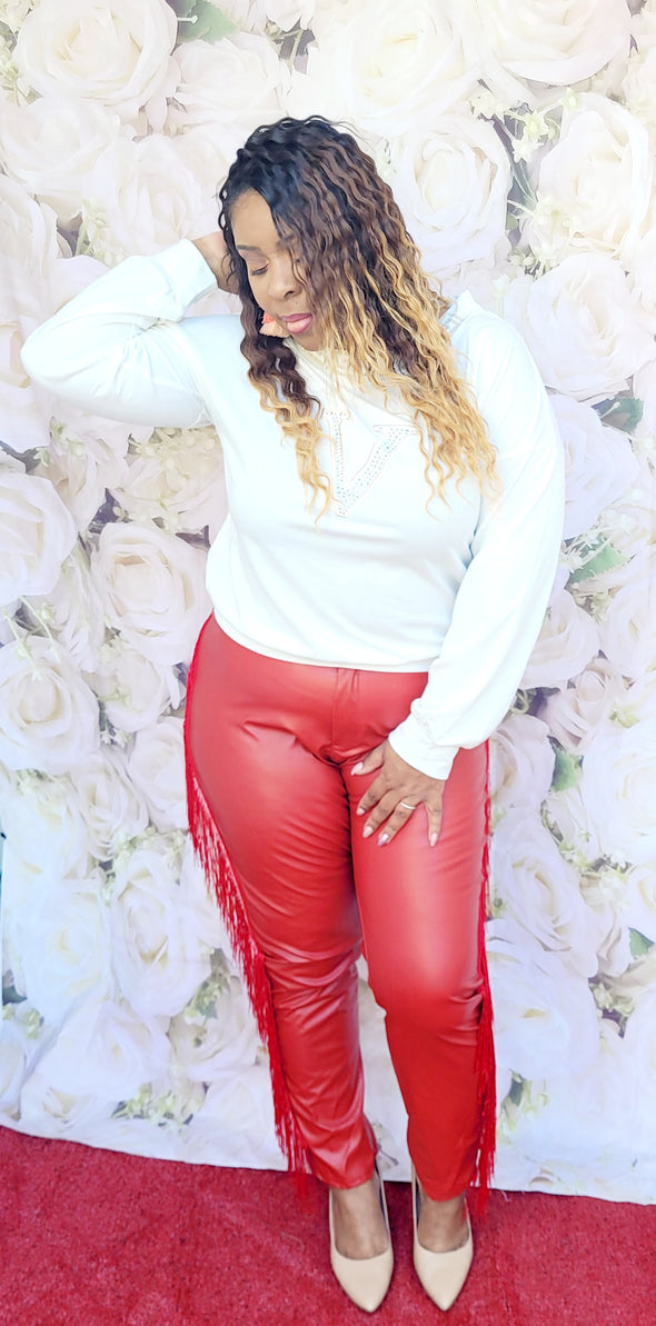 PURPOSE 365 TASSEL LEATHER PANTS