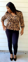 SAVANNAS LEOPARD BLOUSE WITH BELT