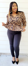 SAVANNAS LEOPARD BLOUSE WITH BELT