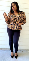 SAVANNAS LEOPARD BLOUSE WITH BELT