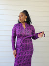 LOVE ME PURPLE SEXY FITTED DRESS WITH BELT