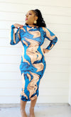 BLUE SANDS FITTED DRESS