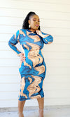 BLUE SANDS FITTED DRESS