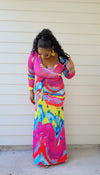 PINK PASSIONS MAXI DRESS WITH BELT