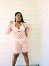 LIGHT PINK  FISHNET ROMPER