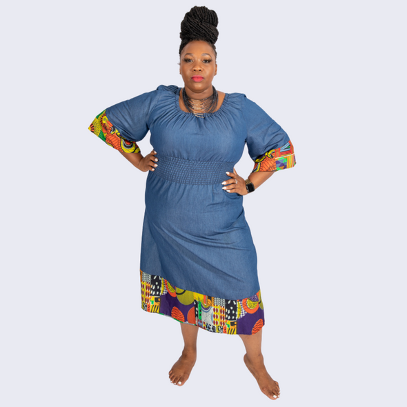 AFRICAN DENIM DRESS