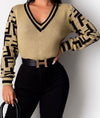 V-NECK DESIGNER SWEATER