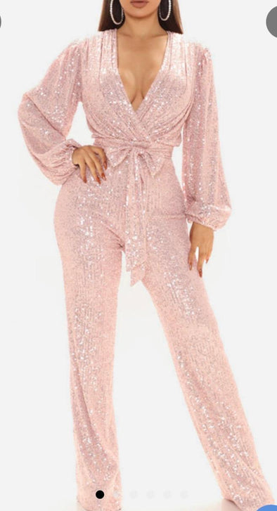 DAZZLING SOFT PINK JUMPSUIT